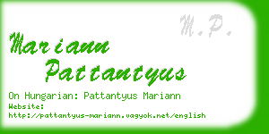 mariann pattantyus business card